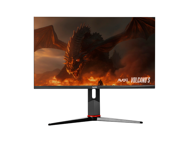 Monitor gamer Avell Volcano’s com tela de 27 polegadas e resolução 2K, ideal para alta performance gráfica em jogos e setups profissionais.