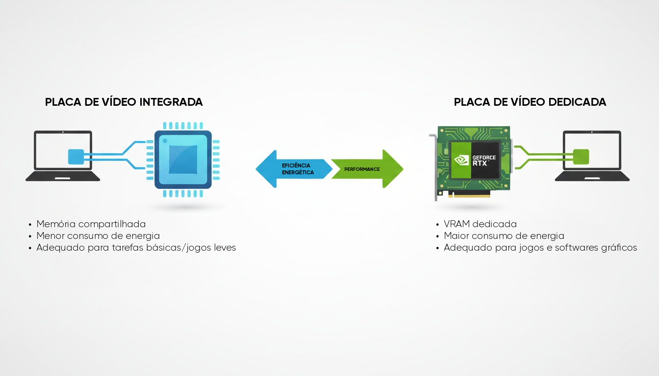 Placa de vídeo integrada ou dedicada - Avell