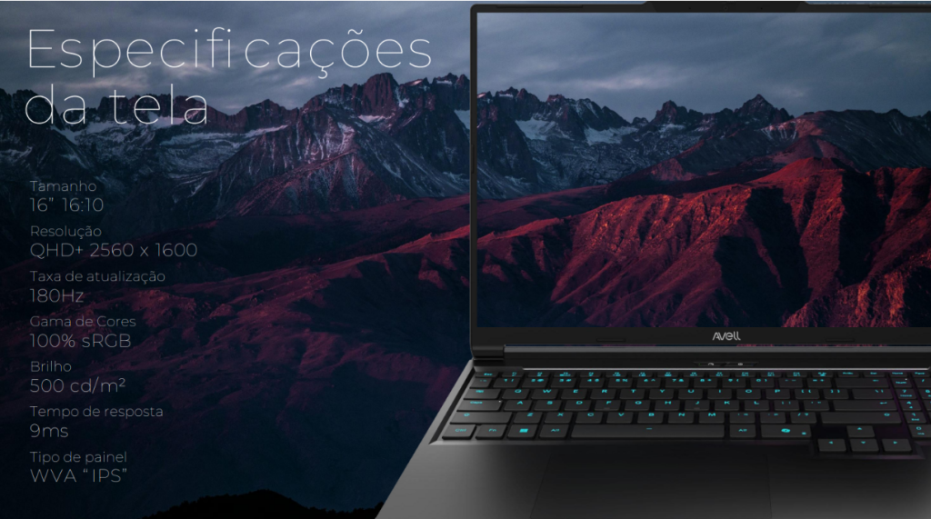 tamanho de tela do notebook